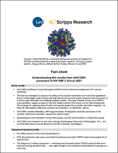 IAVI G001 Fact Sheet