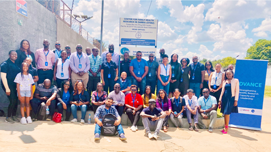 LDP participants and IAVI staff outside CFHRZ in Lusaka